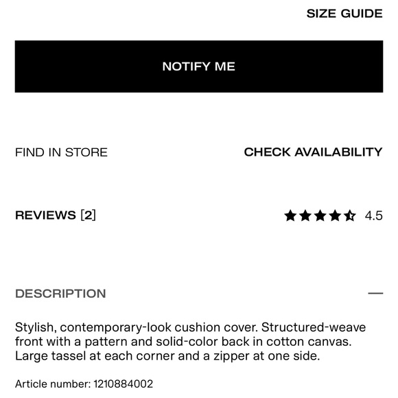 H&M tasseled cushion/pillow cover - Picture 4 of 4